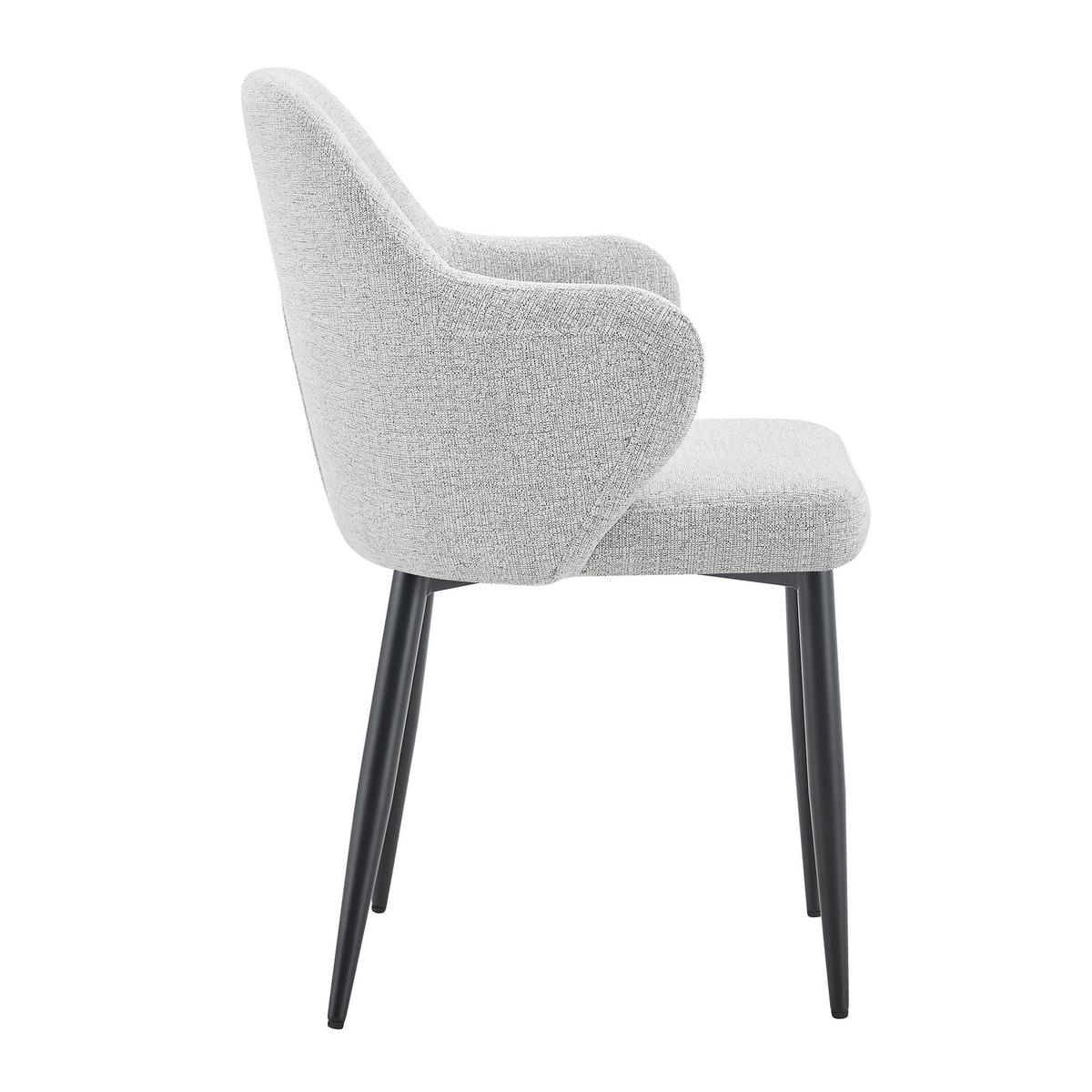 ESSZIMMERSTÜHLE 2er Set Stoff Hellgrau Umschließende Lehne Metallgestell - Hellgrau, Textil (53/83/56.5cm) - Urban Meuble