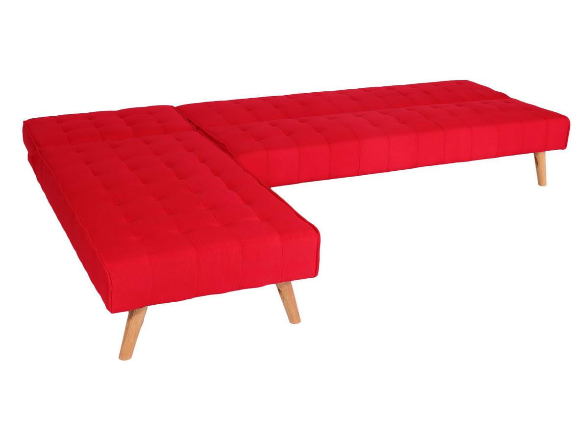 ECKSOFA Rot - Rot, Textil (256/176cm) - MCW