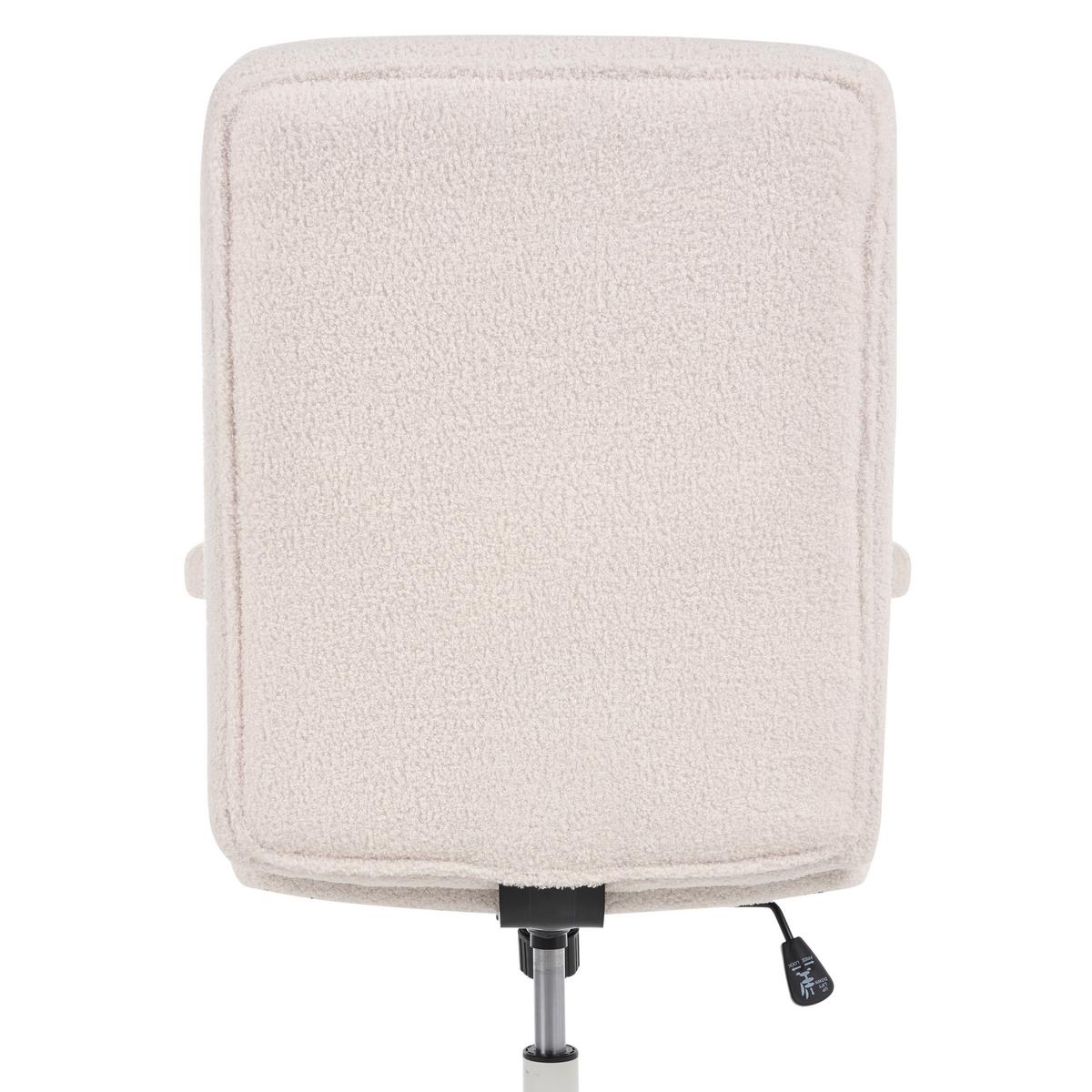 BÜROSTUHL Bouclé Cremeweiß Vero - Creme, Textil (62/100/65cm) - Beliani