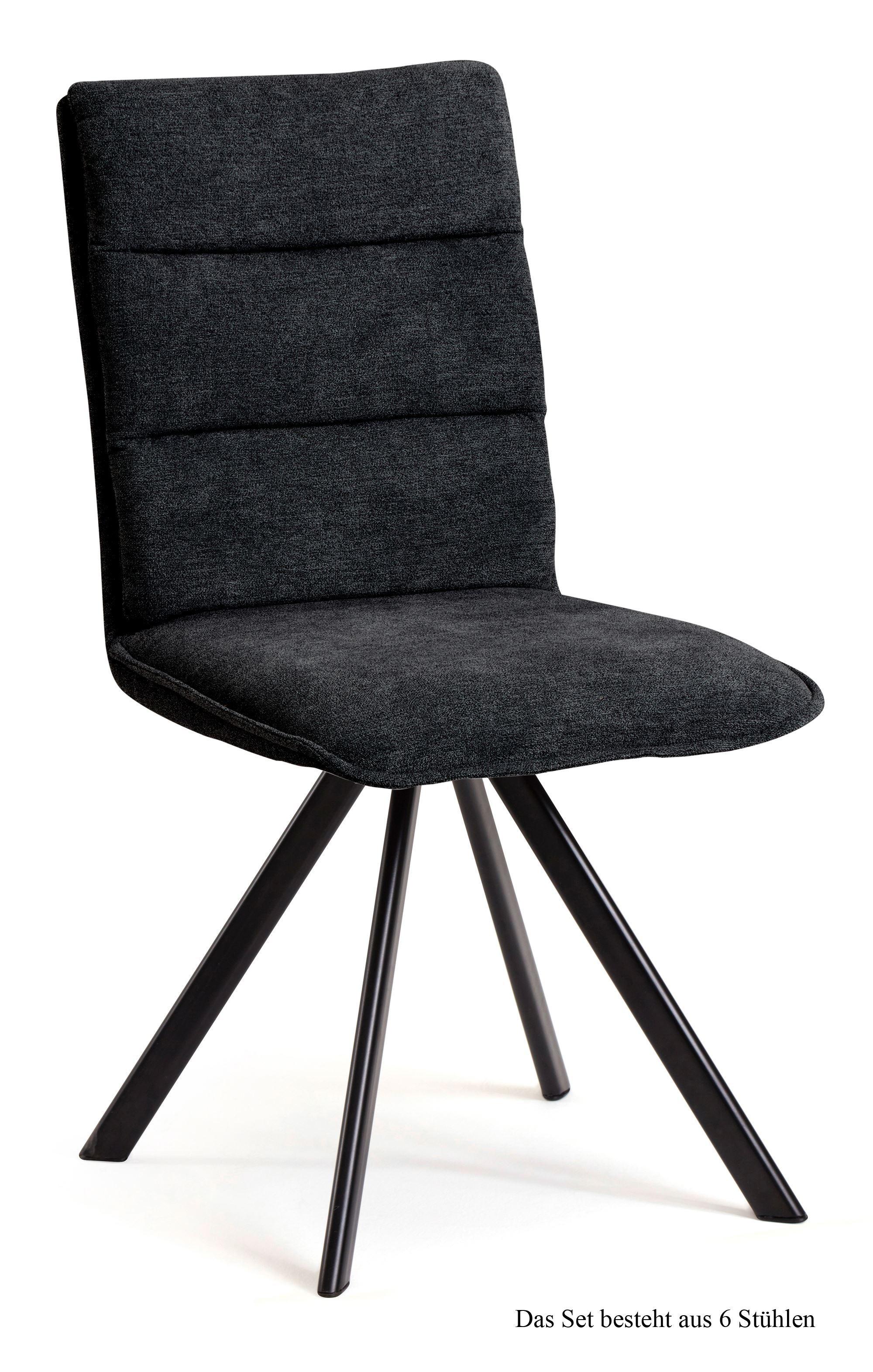 ESSZIMMERSTUHL drehbar (6er-Set) Devan 47x92x60 Schwarz/Anthrazit - Anthrazit/Schwarz, Kunststoff (60/92/47cm) - 58aufmkessel