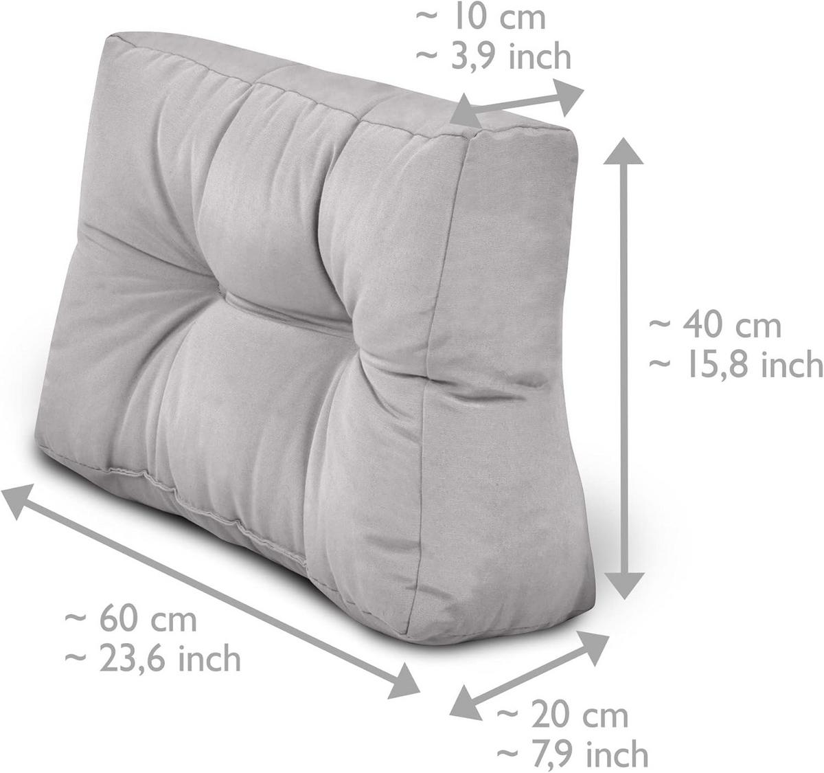 PALETTENKISSEN ECO Style Sitz 120x80x15cm Hellgrau + Rücken (2tlg) - Hellgrau, Textil (80/15/120cm) - Beautissu 