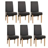 ESSZIMMERSTUHL Schwarz, Braun 6er-Set - Schwarz/Braun, Textil (46/99/50cm) - MCW