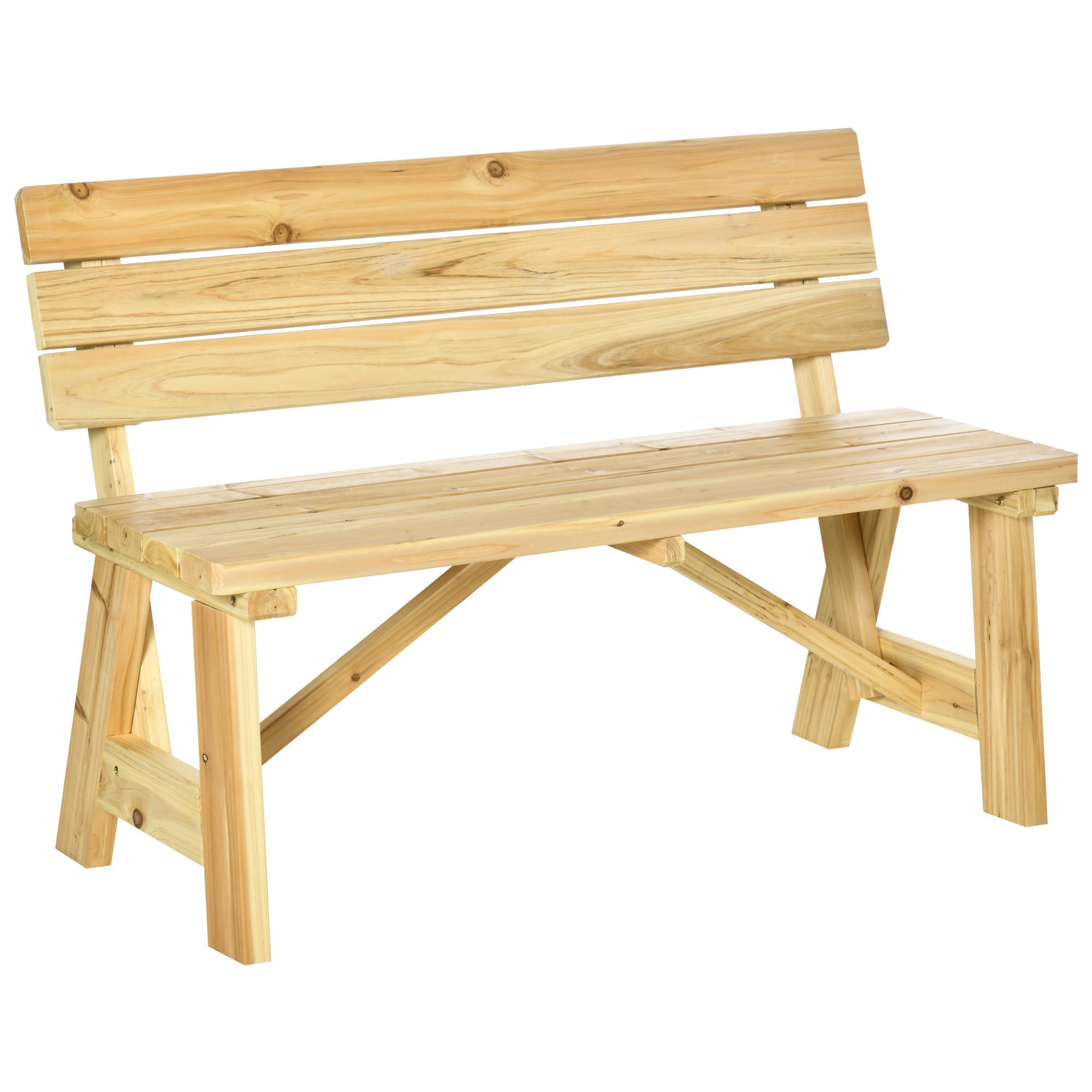 PARKBANK, 2-Sitzer, 116 x 56 x 80 cm, Massivholz, Naturholz - Eukalyptusholzfarben, Holz (56/80/116cm) - Outsunny