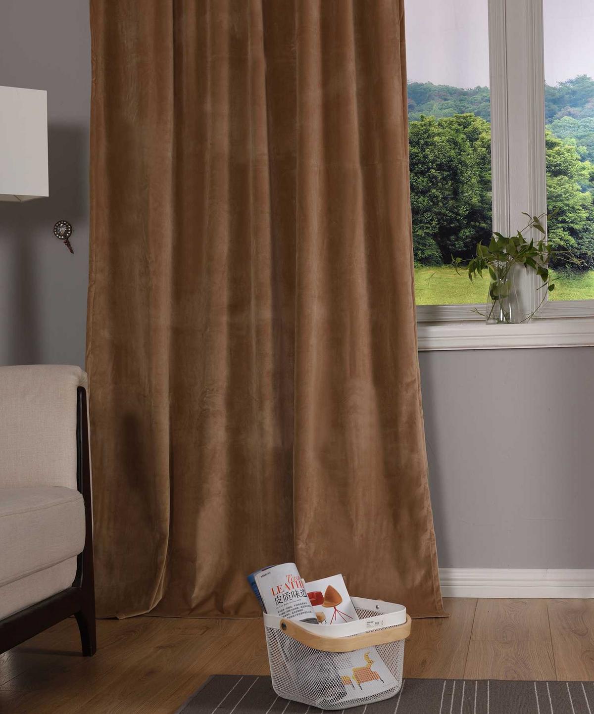 VORHANG 2ER SET MILANO HxB 280x135 cm Sand - Sandfarben, Textil (135/280cm) - Gardinenbox