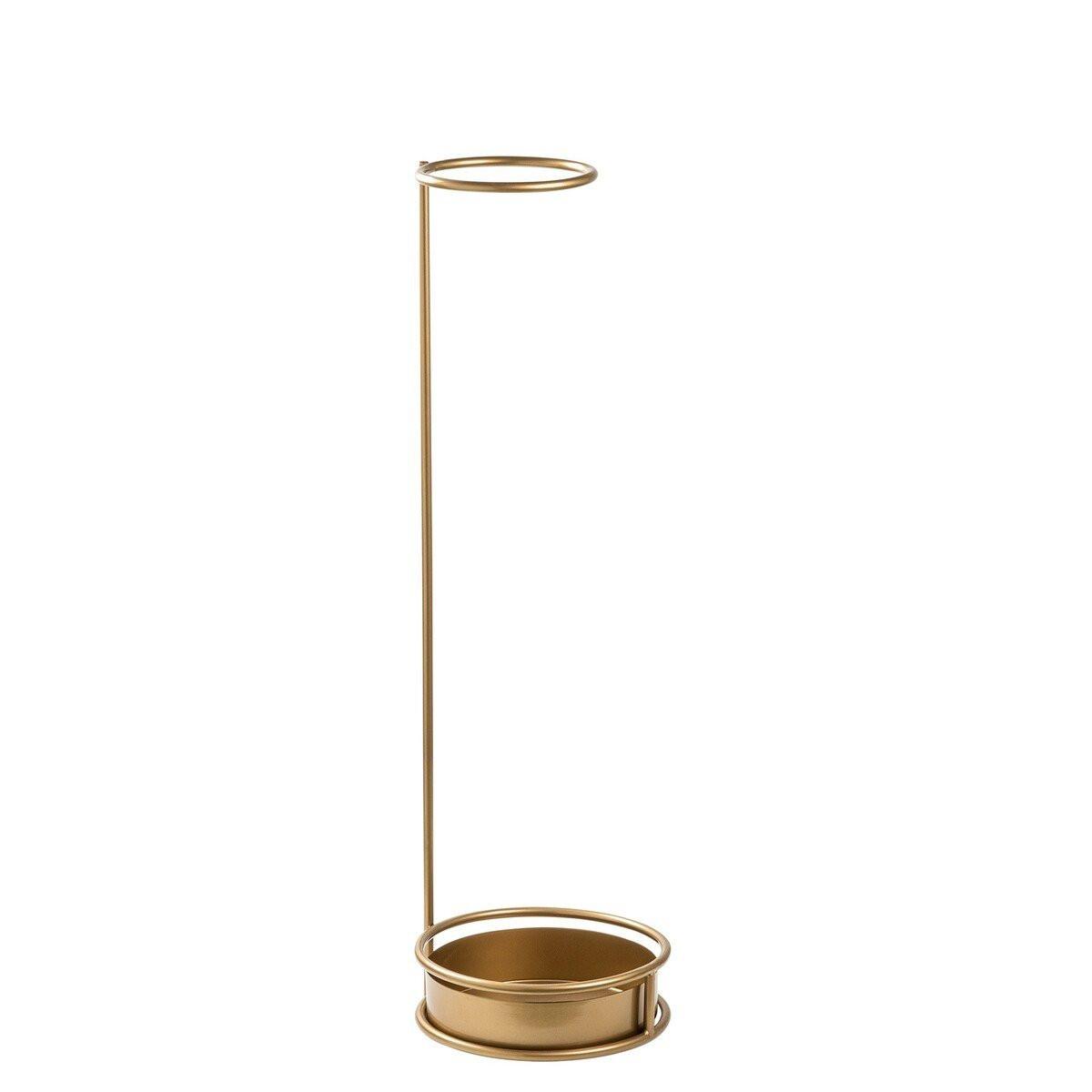 SCHIRMSTÄNDER mit runder Basis aus goldfarbenem Metall 22/22/75 cm - Goldfarben, Metall (22/75/22cm) - Calicosy