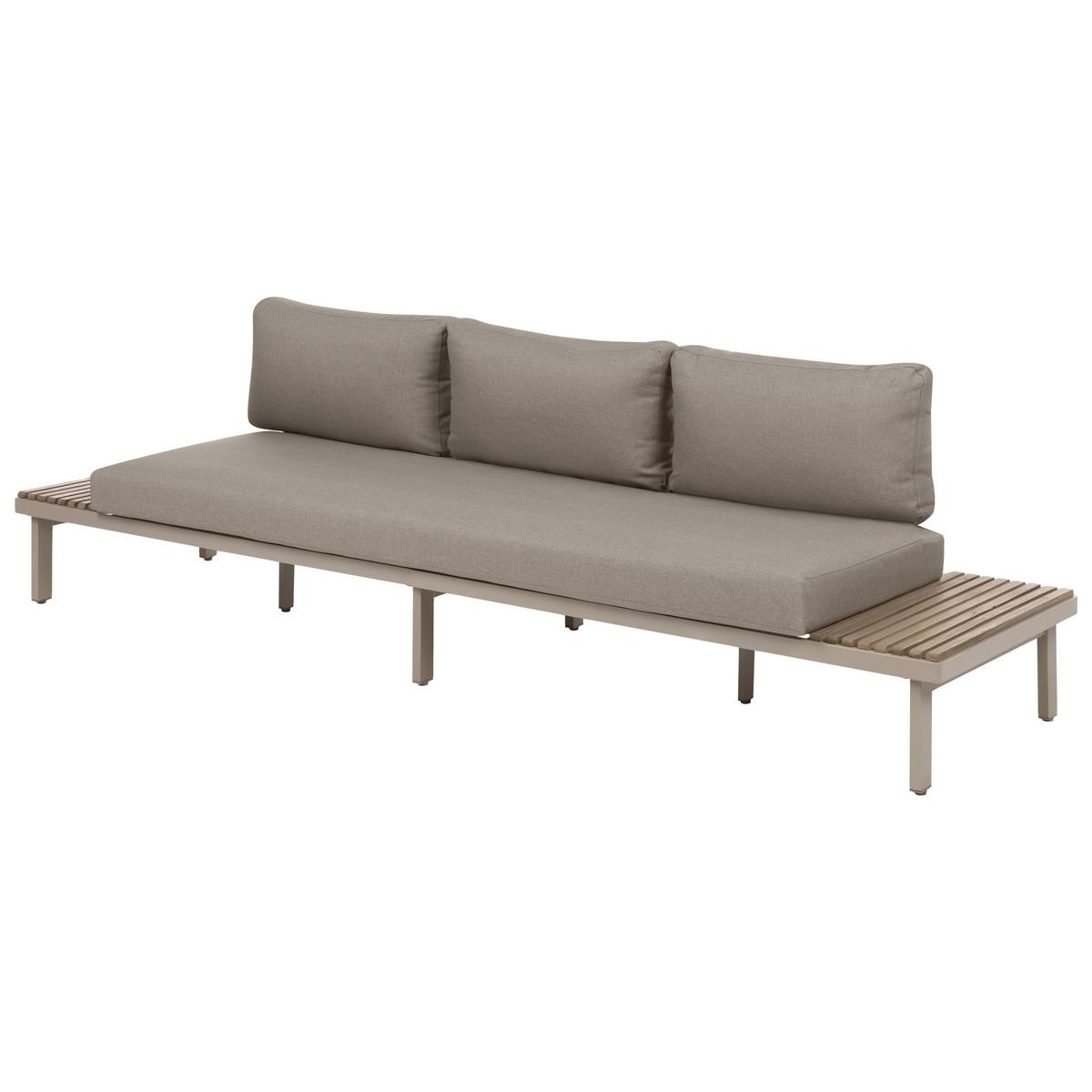 LOUNGE-SET mit Tisch 5-Sitzer Akazienholz Beige Fivizzano - Hellbraun/Beige, Holz - Beliani