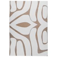 TEPPICH Beige/Weiß 160/230 cm Hartz - Beige/Creme, Textil (160/230cm) - Beliani
