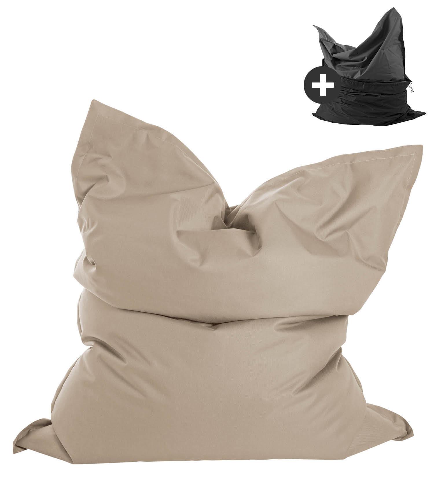 OUTDOOR SITZSACK mit Schutzhülle Der Große - Beige, Textil (130/170/20cm) - Mokebo