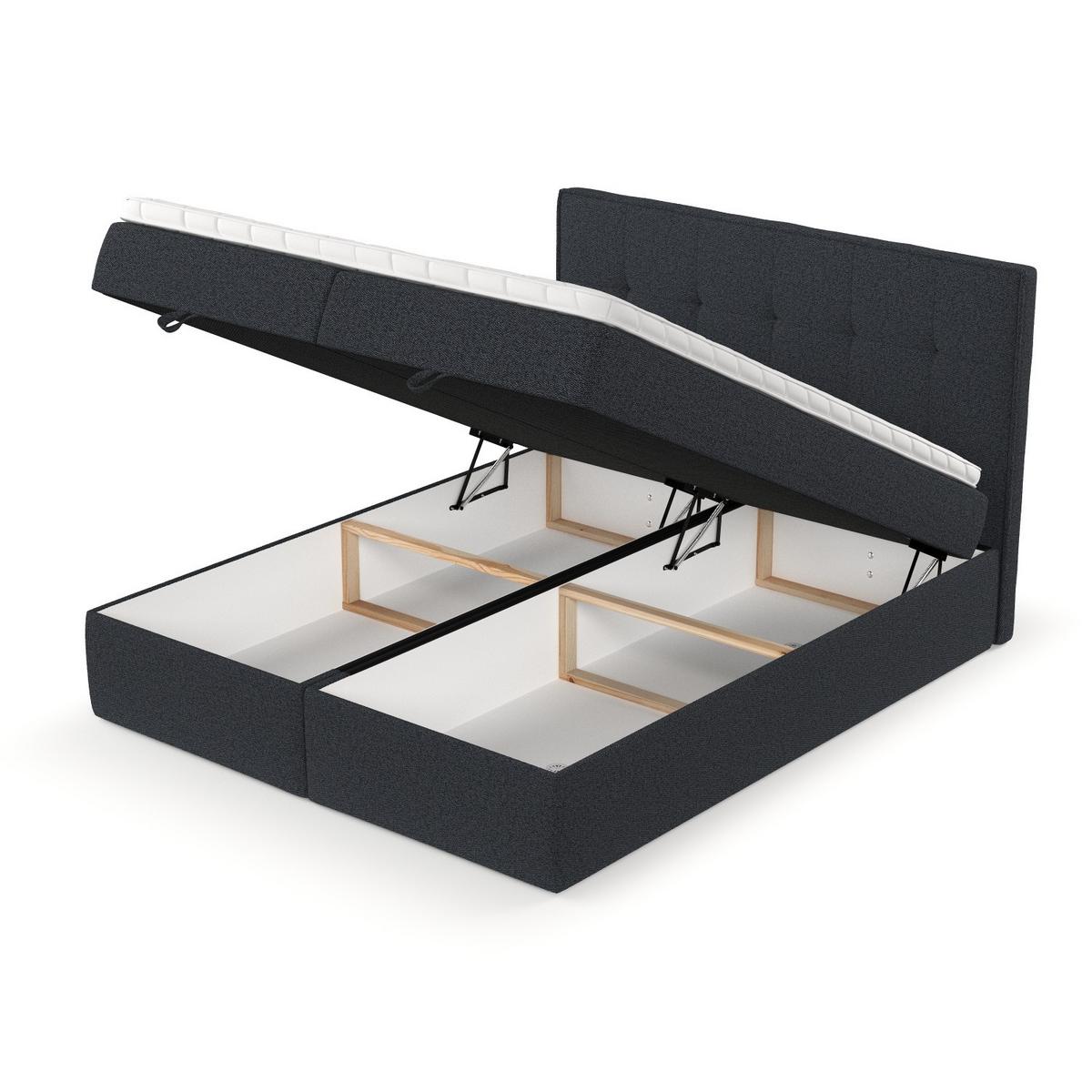 BOXBETT Tivra 160/200 cm Anthrazit im Riva Stoff - Anthrazit/Schwarz, Holz/Holzwerkstoff (160/200cm) - AltaBeds