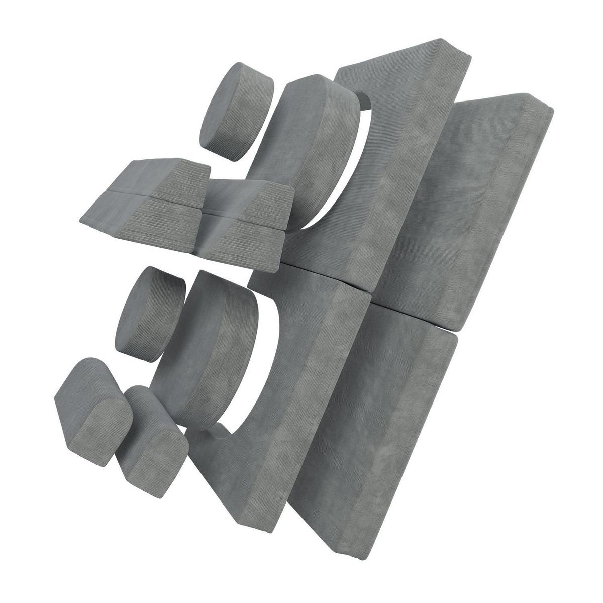 KINDERSOFA Kayo cord hellgrün - Grün, Textil (150/50/75cm) - Juskys