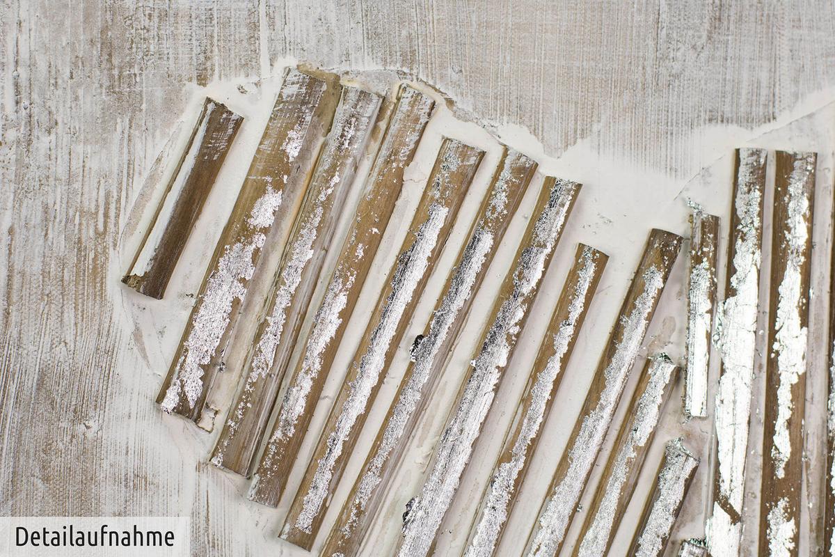 ACRYLBILD HANDGEMALT 30/30 cm - Beige/Grau, Holz/Textil (30/30cm) - KUNSTLOFT