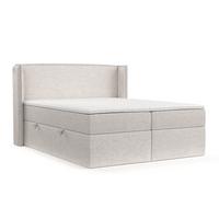 BOXBETT Viva 160/200 cm Hellbeige im Neve Stoff - Sandfarben/Schwarz, Holz/Holzwerkstoff (160/200cm) - AltaBeds