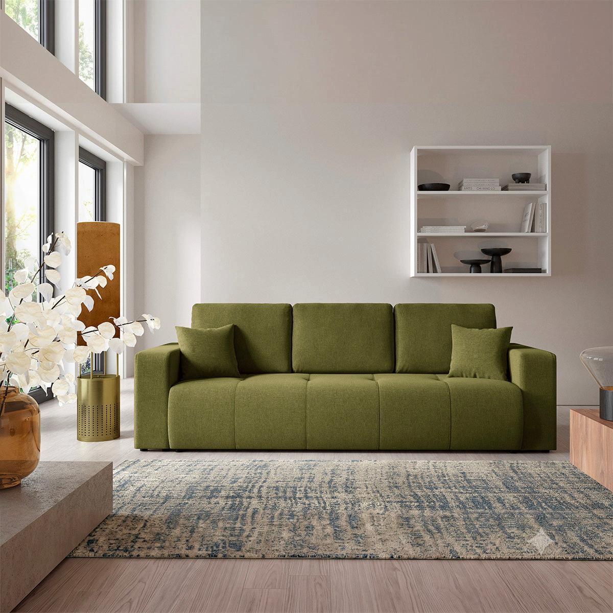 SOFA Giulia 3 Sitzplätze Grün - Grün, Holz (244/82/102cm) - Petits-meubles