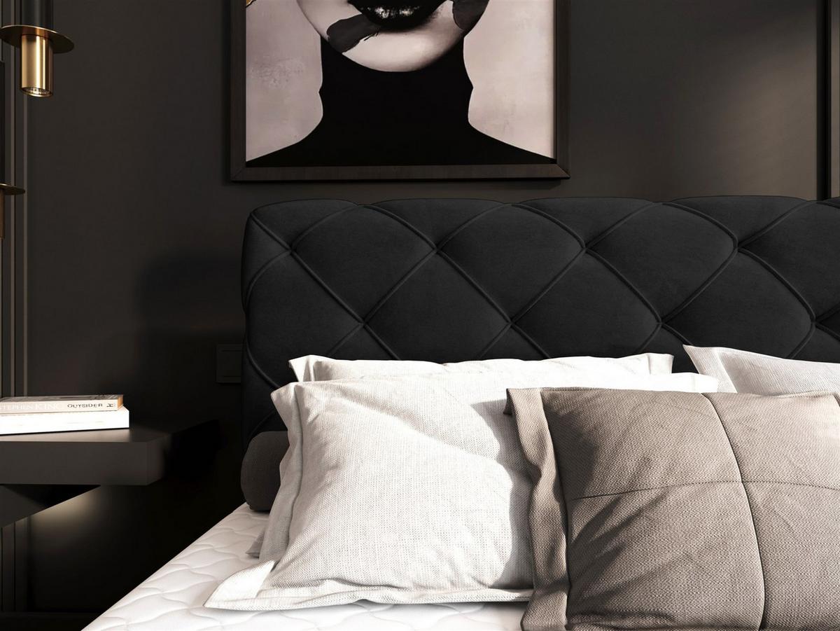 BOXBETT Gisel - Schwarz, Holzwerkstoff/Textil (120/200cm) - Fun Möbel