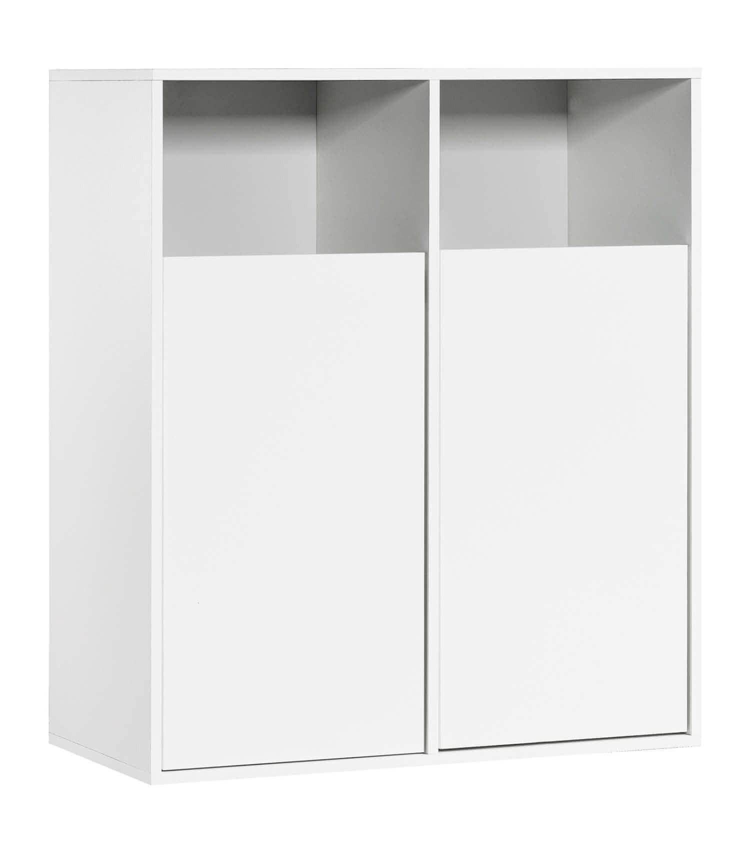 WÄSCHESCHRANK Der Wäschehüter - Weiß, Holzwerkstoff (80/95/40cm) - Mokebo
