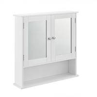 SPIEGELSCHRANK - Weiß, Holzwerkstoff (56/58/13cm) - [en.casa]