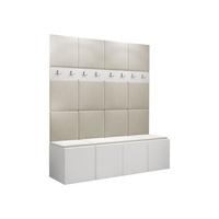 GARDEROBEN-SET Orion V - Beige/Weiß, Holzwerkstoff/Kunststoff (168/186/46cm) - MIRJAN24