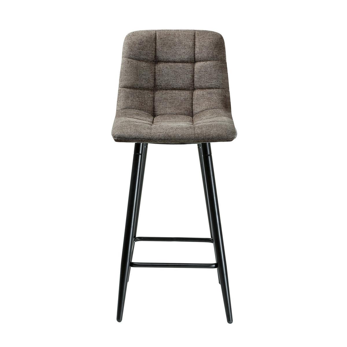 2ER-SET gepolsterter Hocker aus meliertem Stoff 42/94/51 cm - Braun, Textil (42/94/49cm) - Calicosy