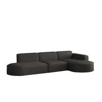 ECKSOFA Palma In Scala - Anthrazit, Holzwerkstoff/Textil (296/165cm) - Fun Möbel