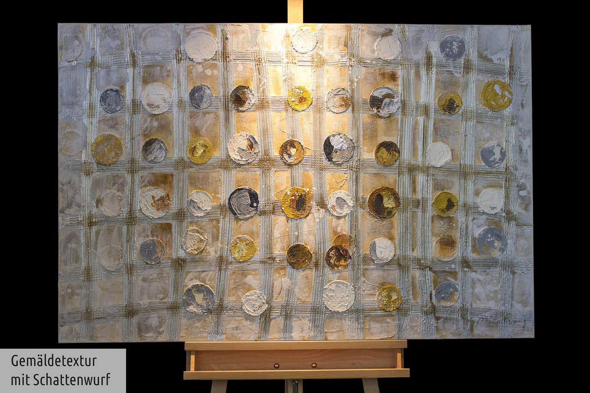 ÖLGEMÄLDE 120/80 cm - Silberfarben/Goldfarben, Holz/Textil (120/80cm) - KUNSTLOFT