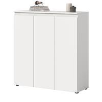 KOMMODE weiß 105 x 11 cm, Anrichte mit 10 Fächern - Schwarz/Weiß, Holzwerkstoff/Kunststoff (105/111/37cm) - Inn.Furn