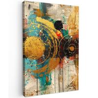 LEINWANDBILD Abstrakt - Kunst - Gold - Modern Wanddeko 40x60 cm - Multicolor, Textil (40/60cm) - MuchoWow
