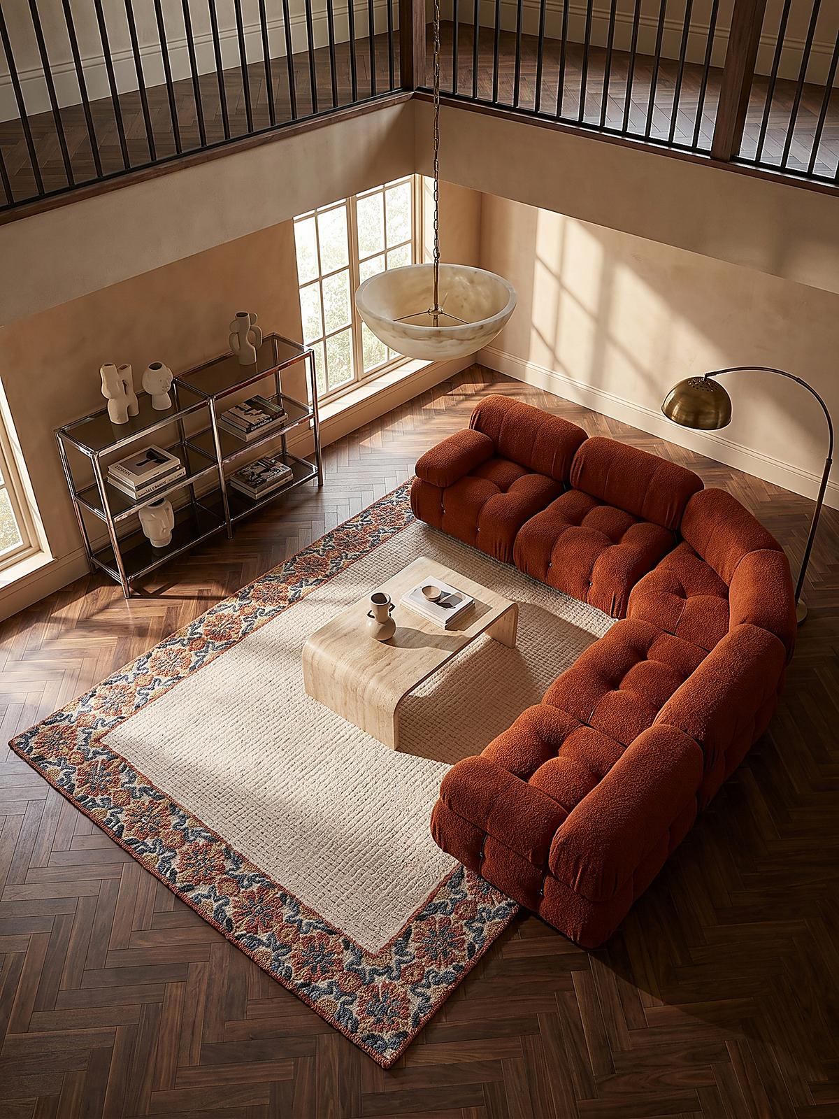 TEPPICH aus Wolle BROK in Rot, floral, 200 x 290 cm - Beige, Textil (200/290cm) - KADIMA DESIGN