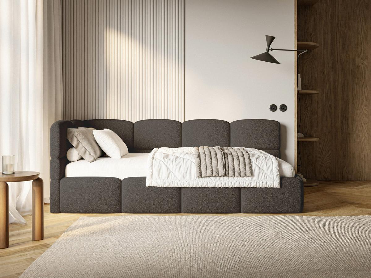 JUGENDBETT Cloudy Braun 120 cm, Bouclé - Schwarz/Braun, Kunststoff/Textil (120/200cm) - Selsey