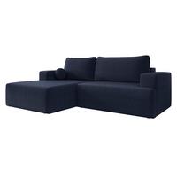 ECKSOFA Mivo, Seite: Links - Schwarz/Dunkelblau, Holz/Kunststoff (266/163cm) - MIRJAN24