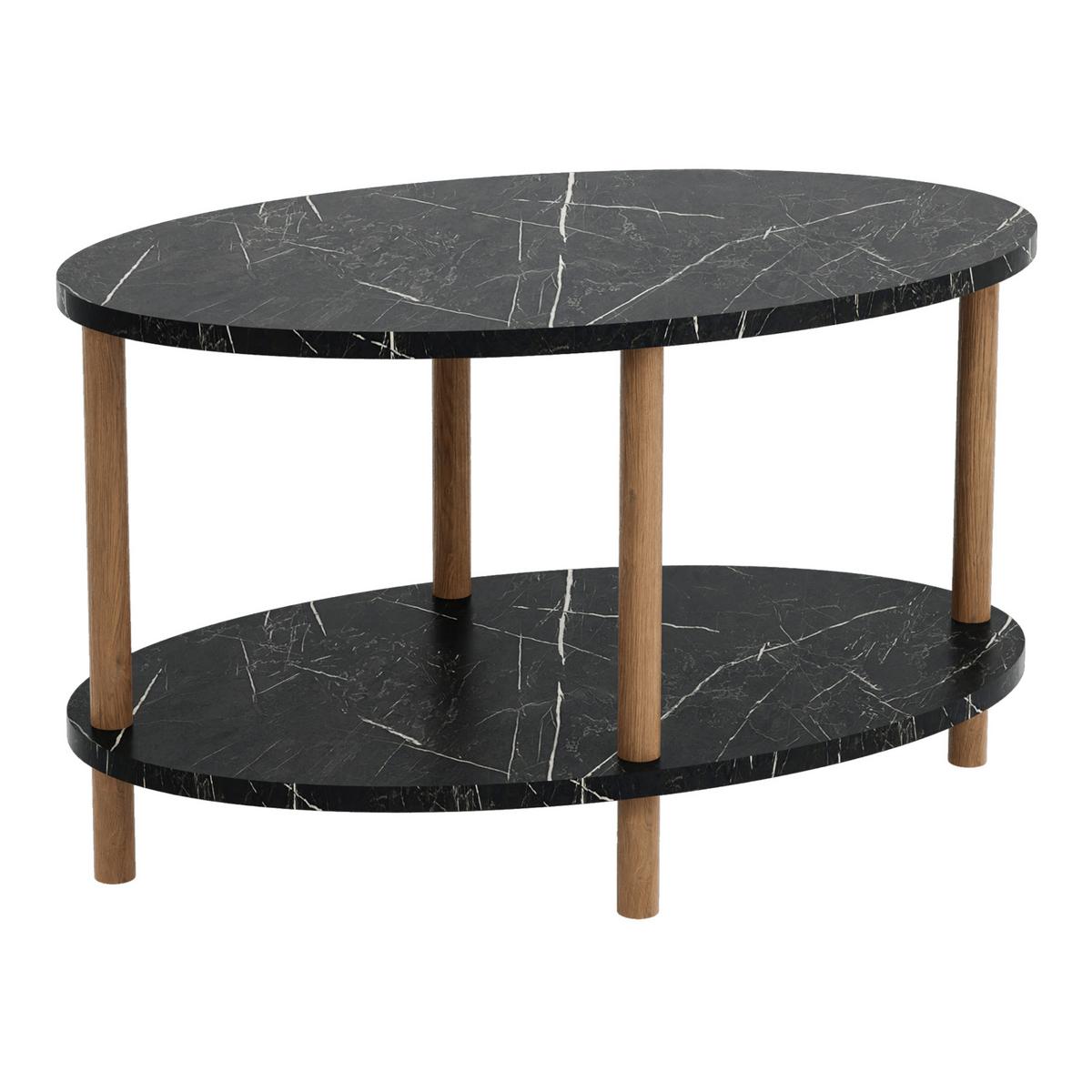 COUCHTISCH Højreby 70/44/43 cm - Schwarz/Naturfarben, Holz/Holzwerkstoff (70/44/43cm) - [en.casa]