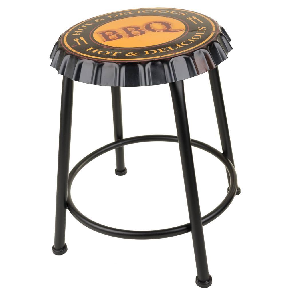 HOCKER aus Metall, schwarz, 35x46cm - Schwarz, Metall (35/46/35cm) - Wanderlust
