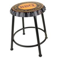 HOCKER aus Metall, schwarz, 35x46cm - Schwarz, Metall (35/46/35cm) - Wanderlust