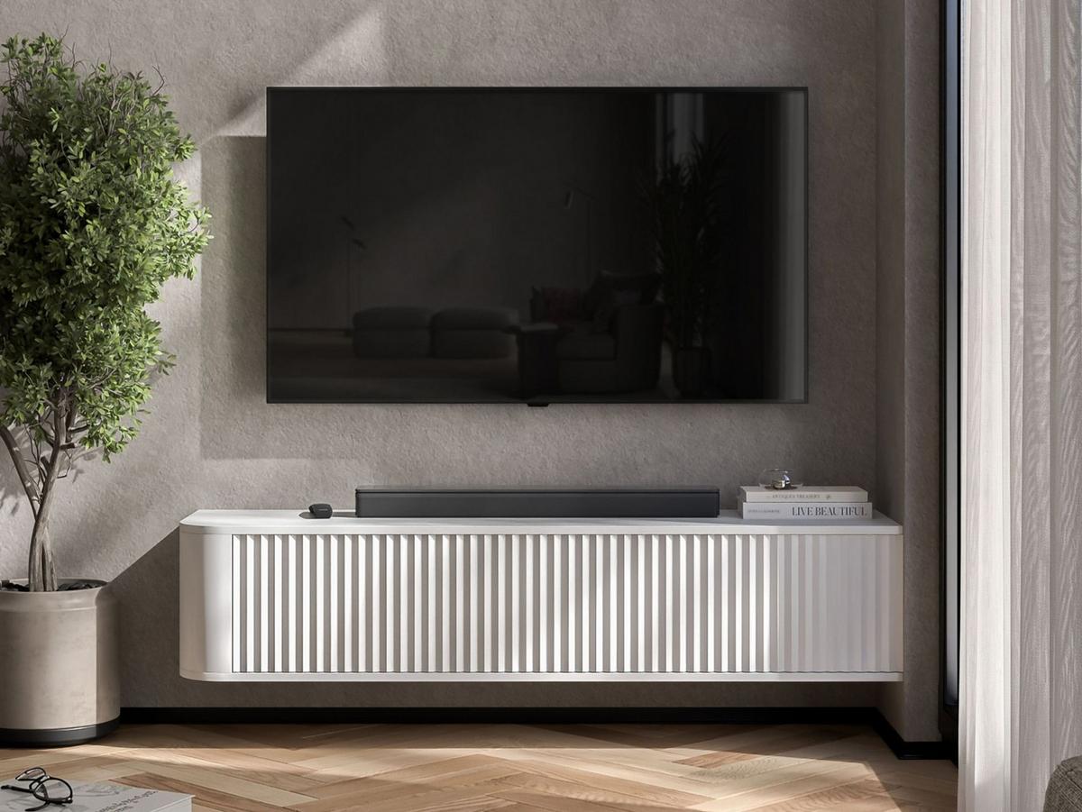 TV-LOWBOARD Aurora Weiß matt 140 cm - Weiß, Holzwerkstoff (140/30/35cm) - Meble Lindner
