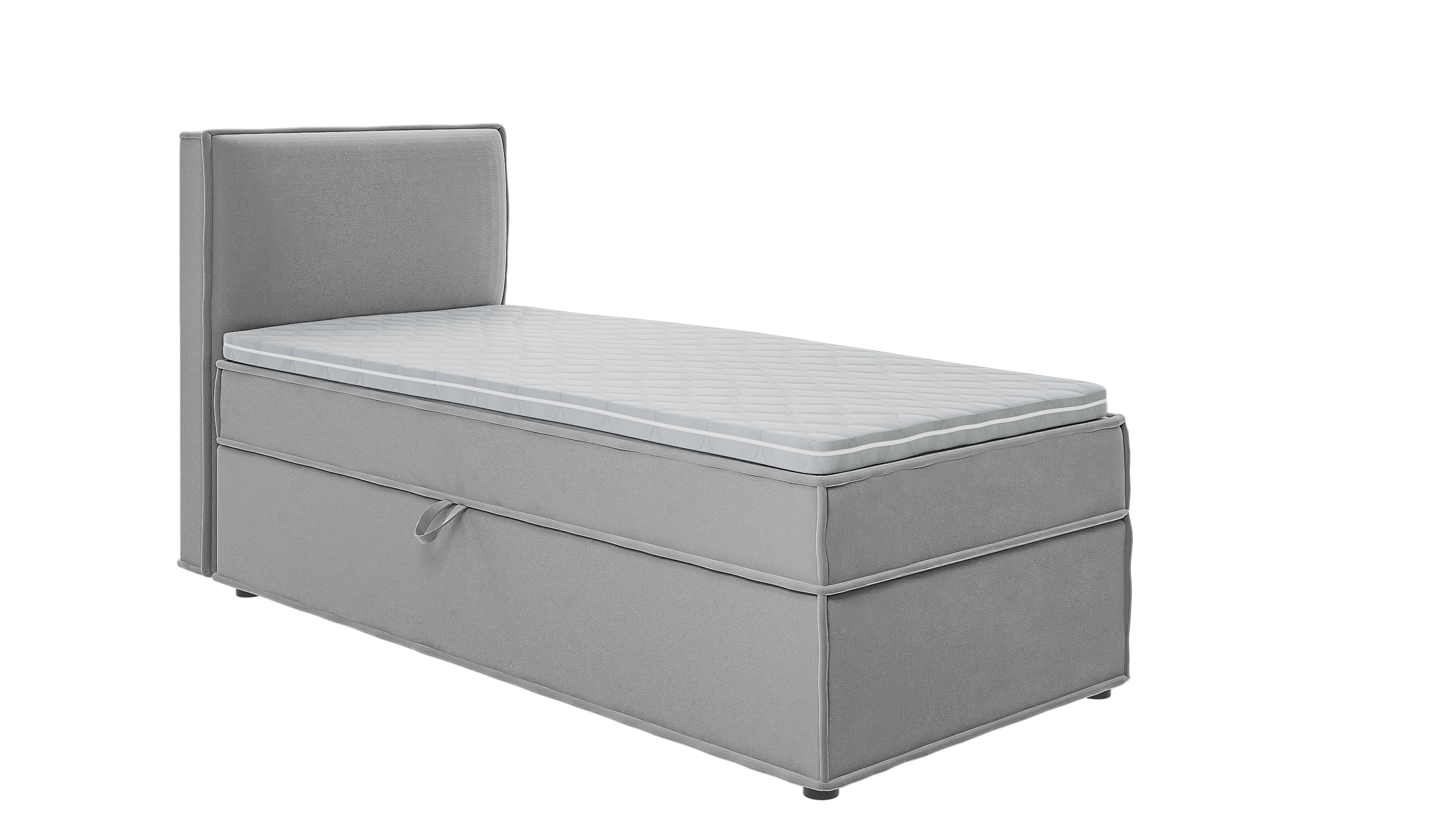 BOXBETT Eclipse 90/200 cm Grau Luxusmicrofaser - Schwarz/Grau, Holz/Kunststoff (90/200cm) - S-Style Möbel
