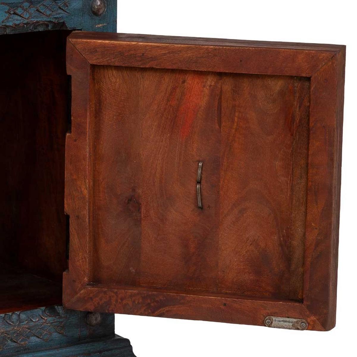 NACHTTISCH aus holz 50x40x59cm - Blau, Holz (50/59/40cm) - Wanderlust