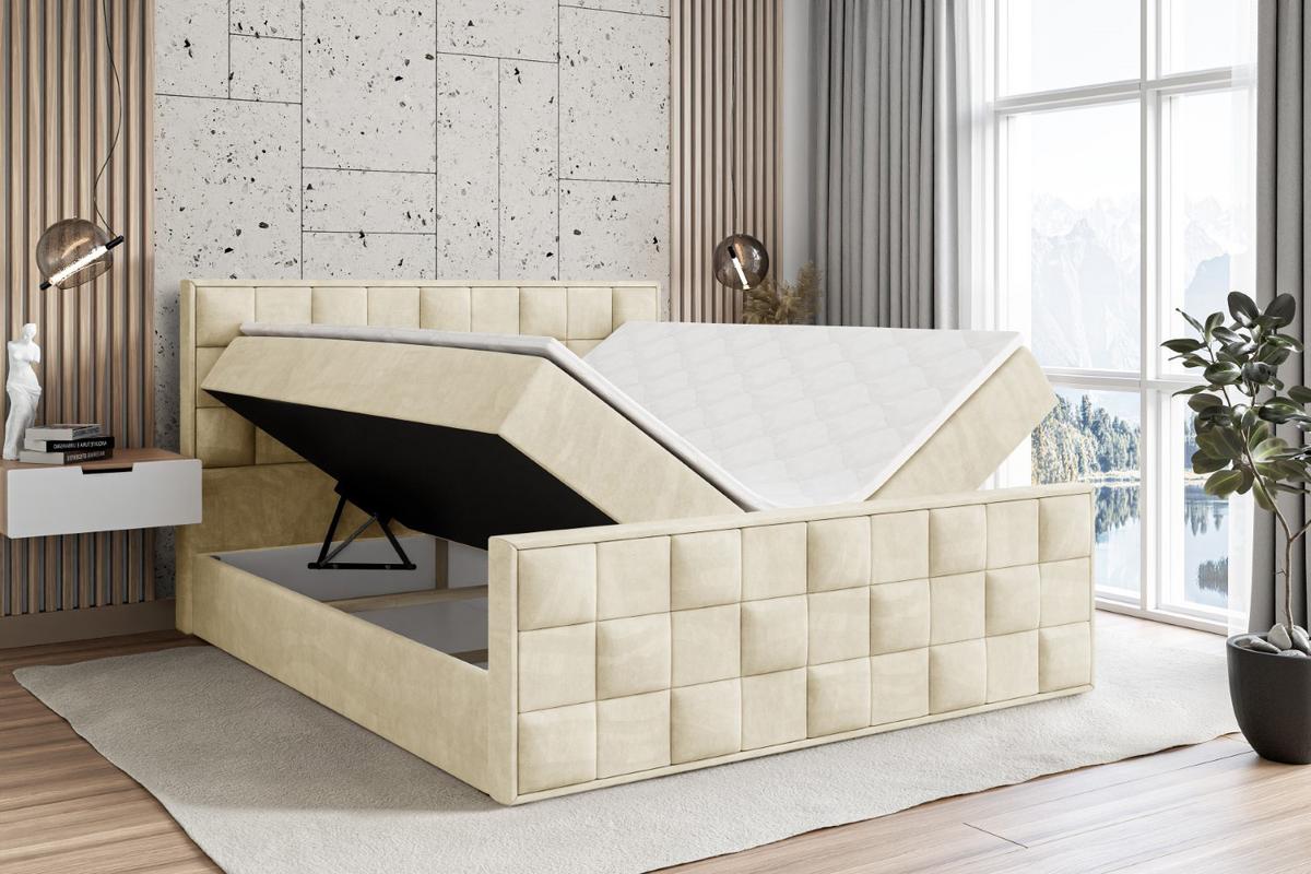 BOXBETT ZAFIRA - 140x200 - H4 - Beige - Beige, Holzwerkstoff (140/200cm) - ALTDECOR