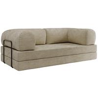 3-SITZER SOFA ORSETTO - Beige Schenille glatt - Beige/Schwarz, Textil/Metall (200/70/100cm) - MKS