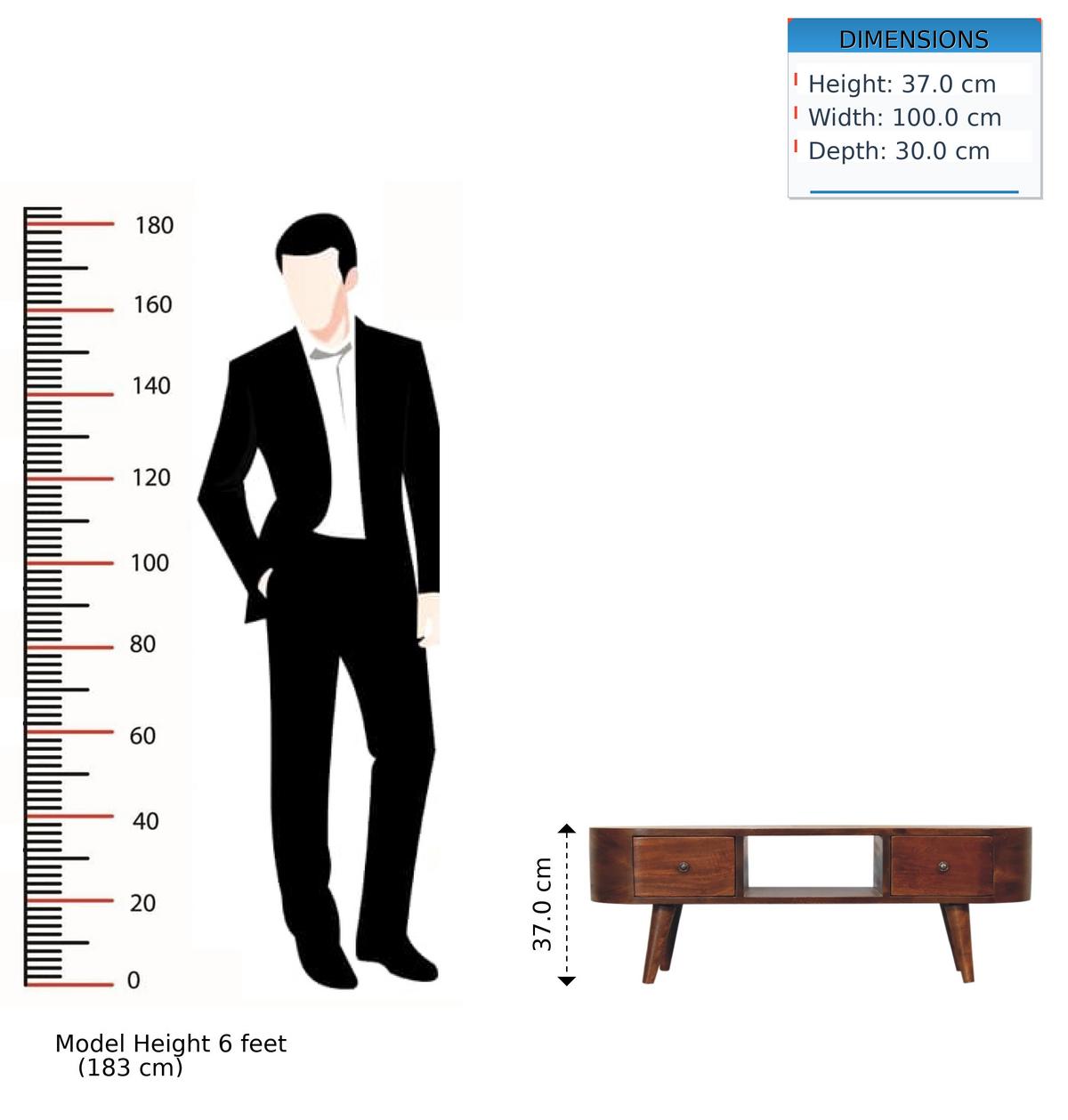 MEDIENANLAGE Runde Offene Lagerung, 2 Schubladen, im Kastanienholz-Finish, Beige - Messingfarben/Braun, Holz/Metall (30/100/37cm) - Artisan Furniture