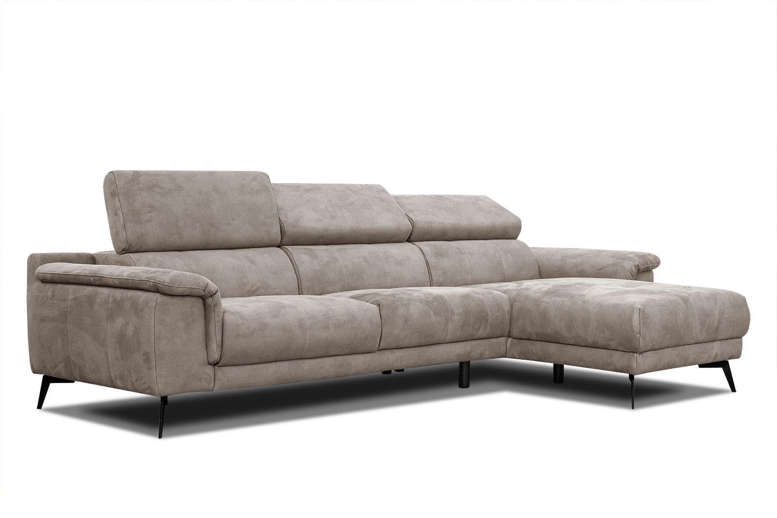 ECKSOFA FIERO 4-Sitzer, beige - Beige/Schwarz, Holzwerkstoff/Textil (288/170cm) - Wozimo
