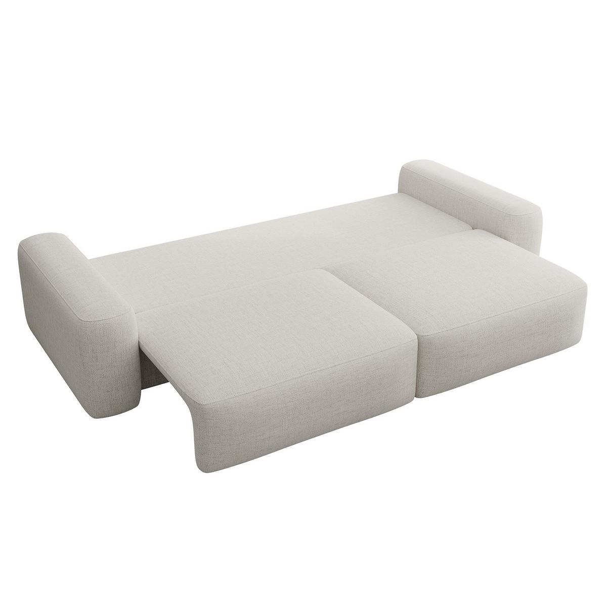 SCHLAFSOFA Carnos Creme Chenille - Creme/Schwarz, Kunststoff/Textil (257/82/105cm) - Selsey