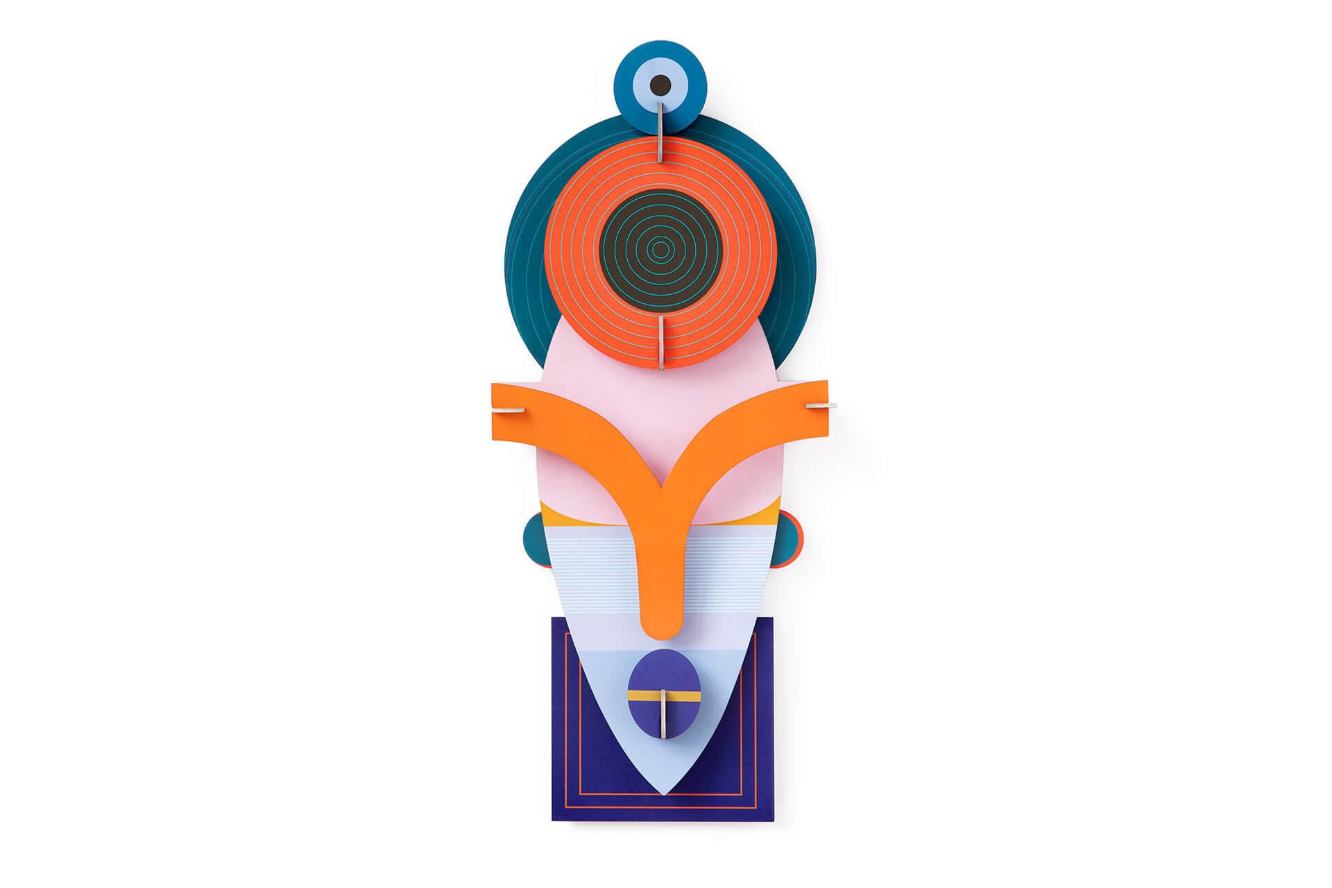 WANDDEKO Geo Maskenmotiv 25/8 cm - Orange, Wellpappe (25/8/60cm) - Studio Roof
