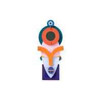 WANDDEKO Geo Maskenmotiv 25/8 cm - Orange, Wellpappe (25/8/60cm) - Studio Roof