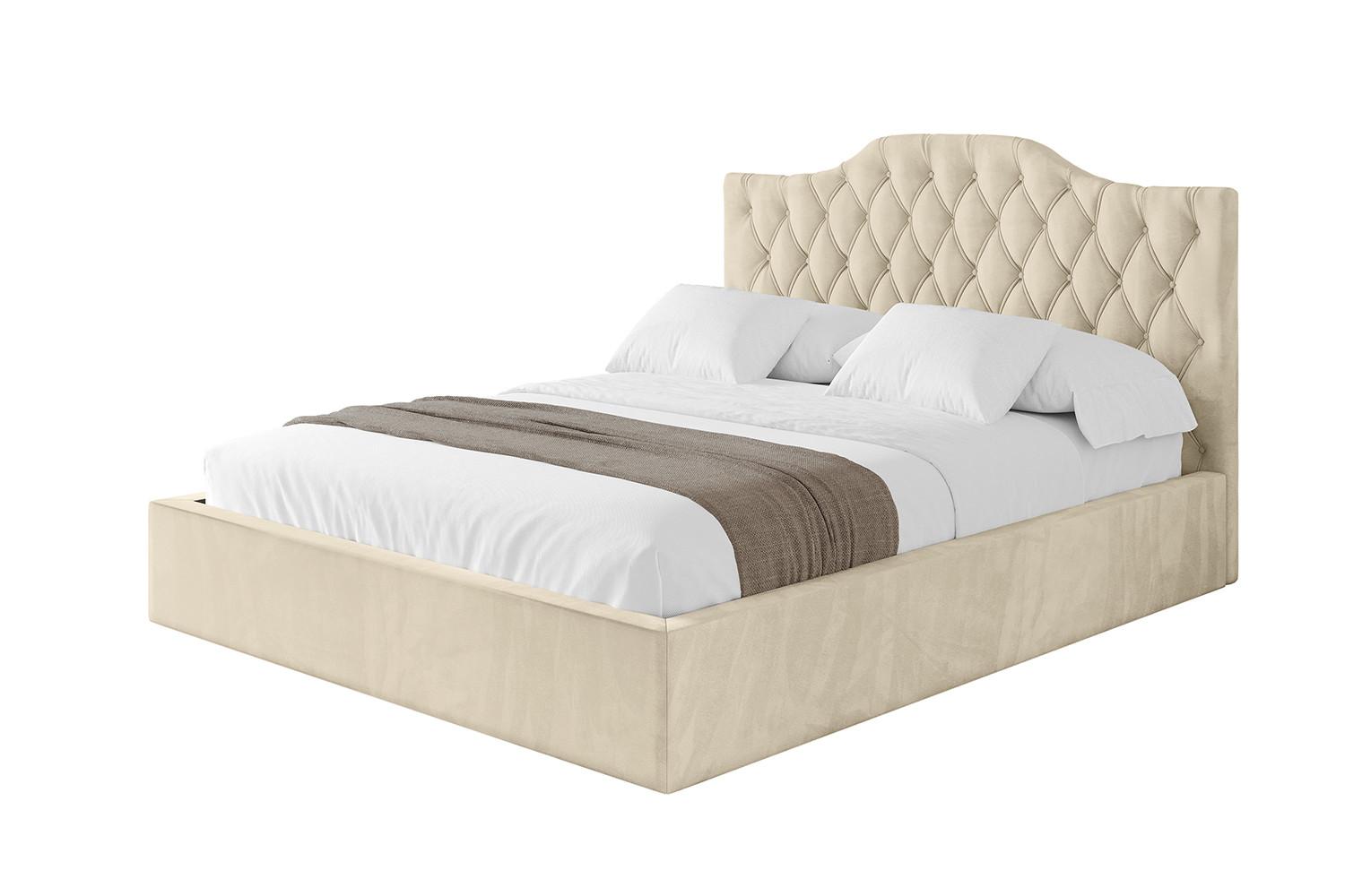 POLSTERBETT mit Bettkasten und Lattenrost, Boxbett ohne Matratze - FALIO 180x200 Beige - Ecru, Holzwerkstoff/Textil (180/200cm) - ALTDECOR