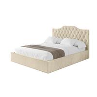 POLSTERBETT mit Bettkasten und Lattenrost, Boxbett ohne Matratze - FALIO 120x200 Beige - Ecru, Holzwerkstoff/Textil (120/200cm) - ALTDECOR