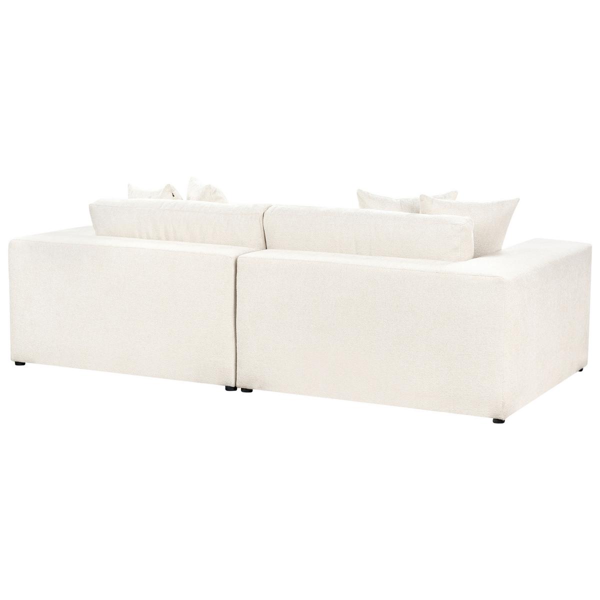 3-SITZER-SOFA cremeweiß mit Kissen Glorvika II - Weiß, Textil (240/58/120cm) - Beliani