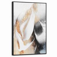 LEINWAND Bilder mit Rahmen - Luxus - Abstrakt - Gold - Weiß - 60x90 - Goldfarben, Textil (60/90cm) - MuchoWow