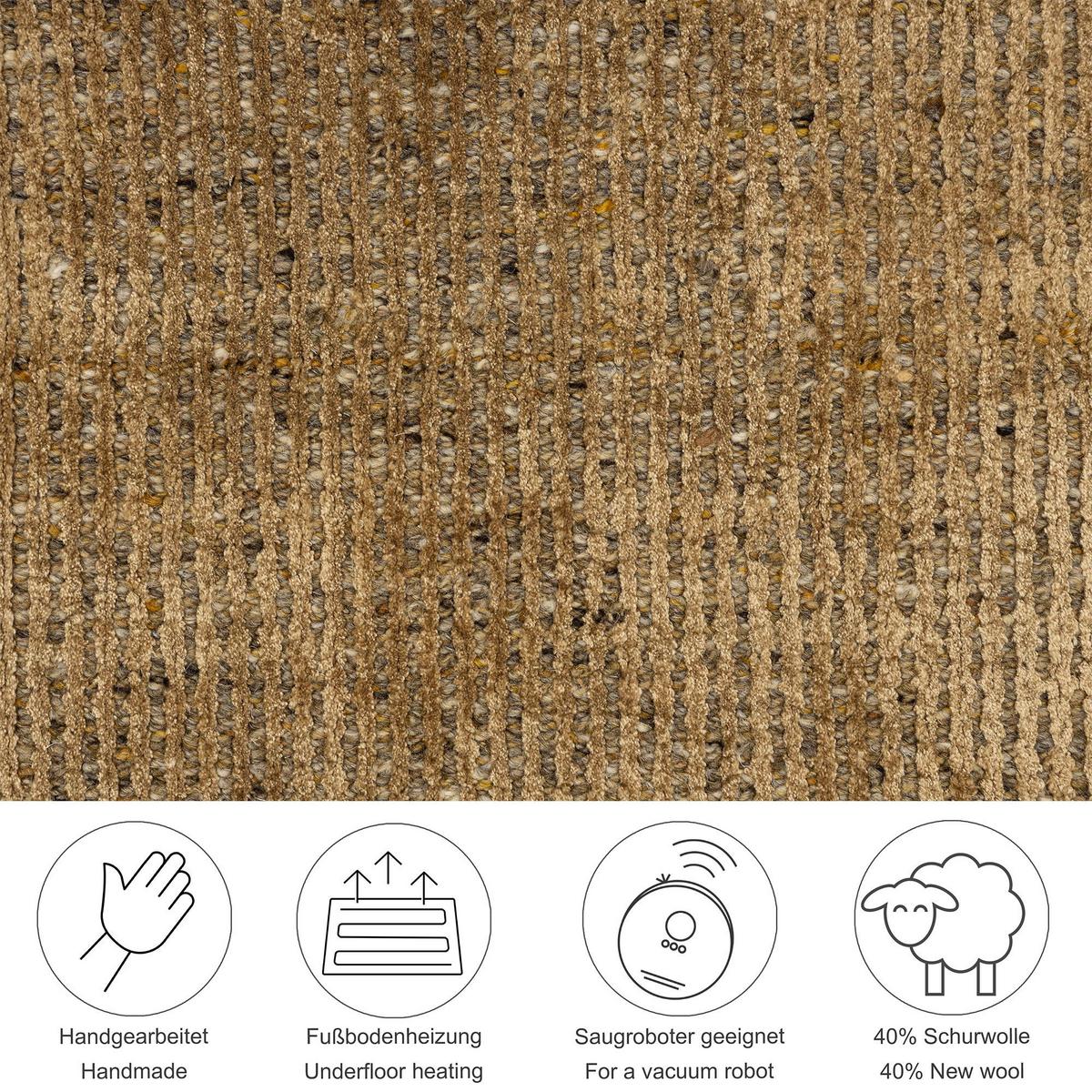 HANDWEBTEPPICH Venus 170x240 cm - Goldfarben, Textil (170/240cm) - THEKO
