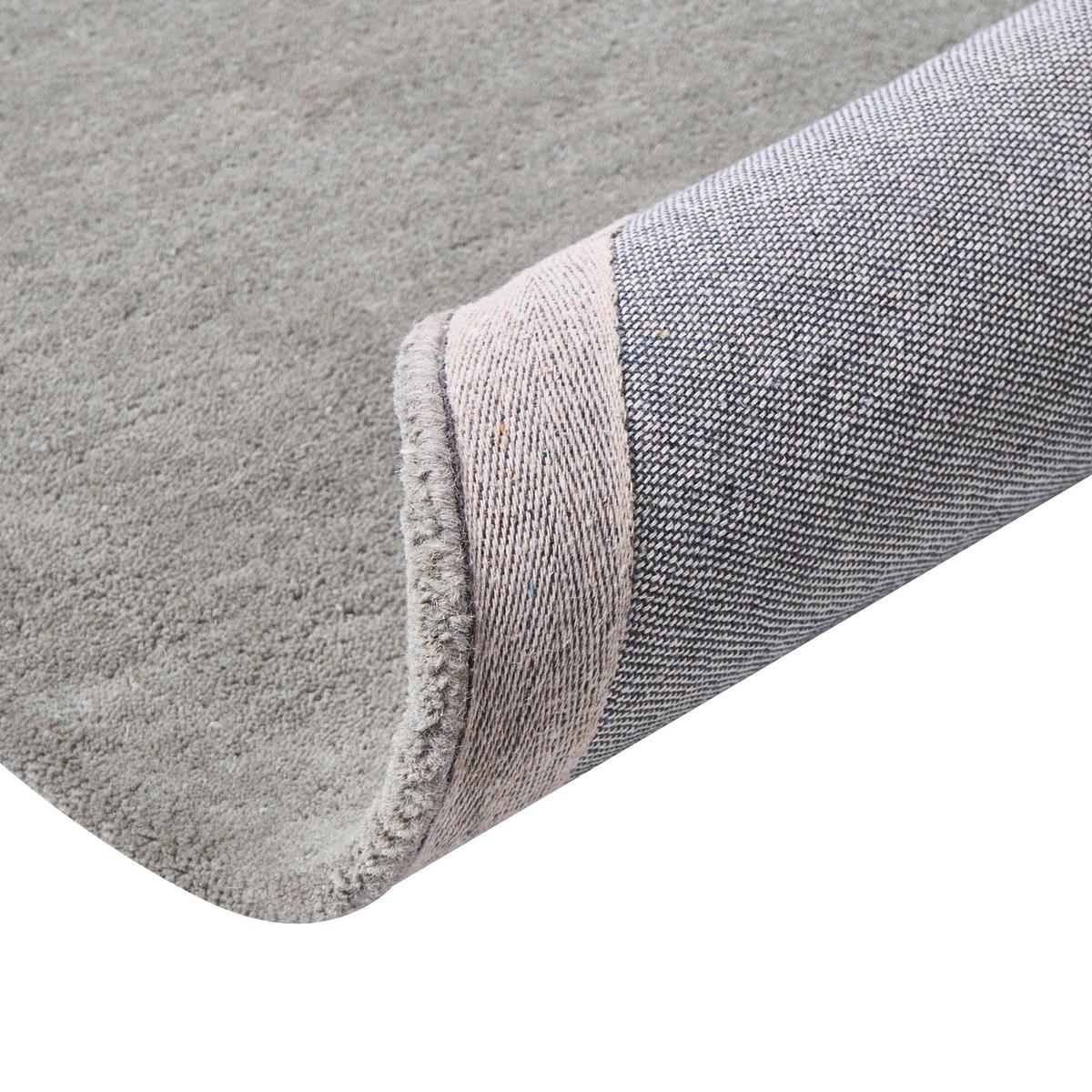 TEPPICH Dunkelgrau 140 cm Wolle Vasco - Dunkelgrau, Textil (140/140cm) - Beliani