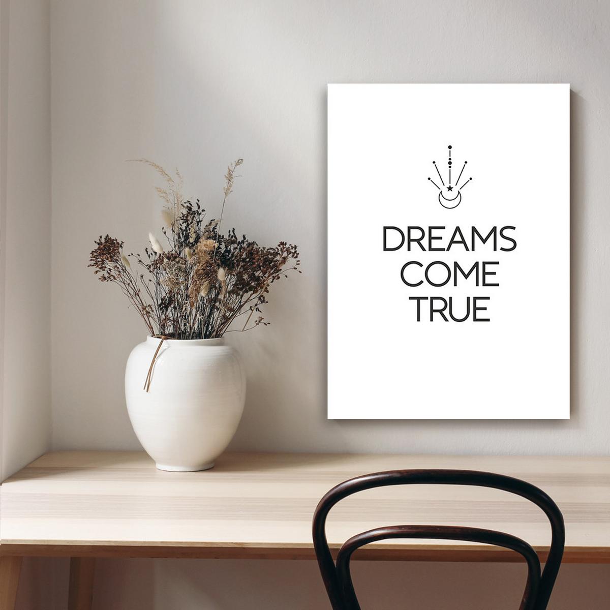 WANDBILD inschrift träume werden wahr - Schwarz, Textil (40/60cm) - Feeby