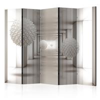 PARAVENT 5-tlg 225x172 cm Kugeln Tunnel - Beige, Holz/Textil (225/172/3cm) - Muralo
